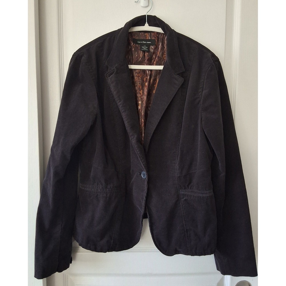Calvin‎ Klein Jeans L Corduroy Blazer Jacket Workwear Office Academia Twee Y2K